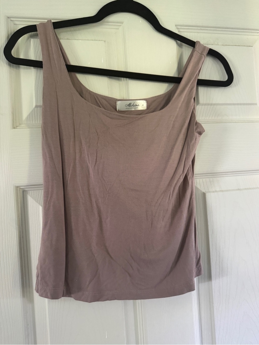 Mahina double lined taupe Mauve Tank Top sz s
